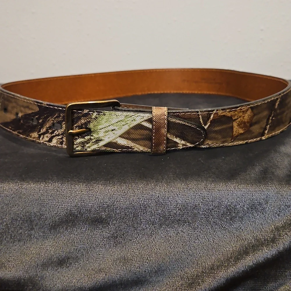 Men's Camouflage On Bonded Leather Belt Sz. 34 - Picture 1 of 4